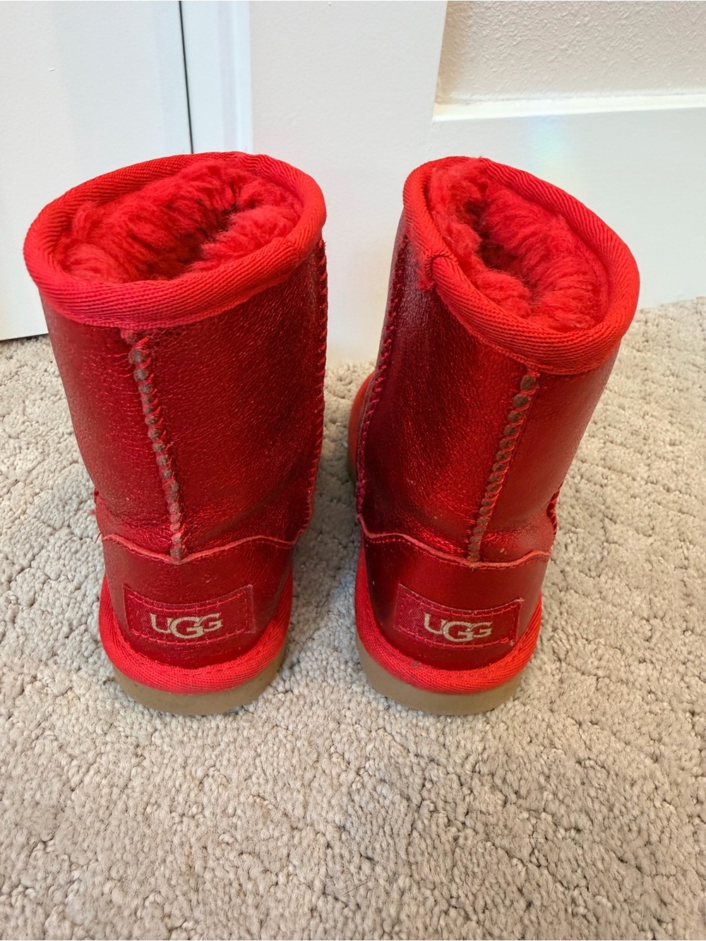 UGG Kids Red Metallic Colored Boots